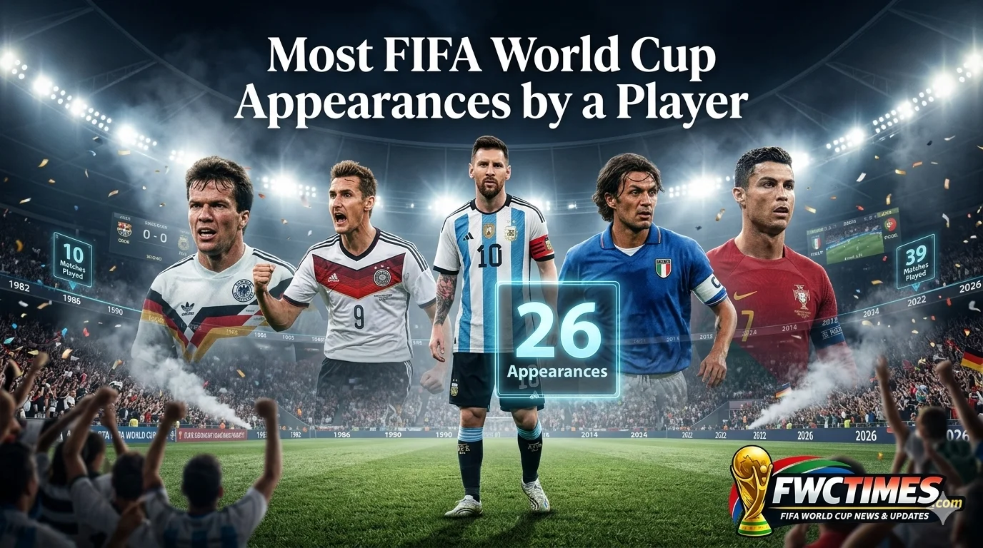Most FIFA World Cup Appearances by a Player