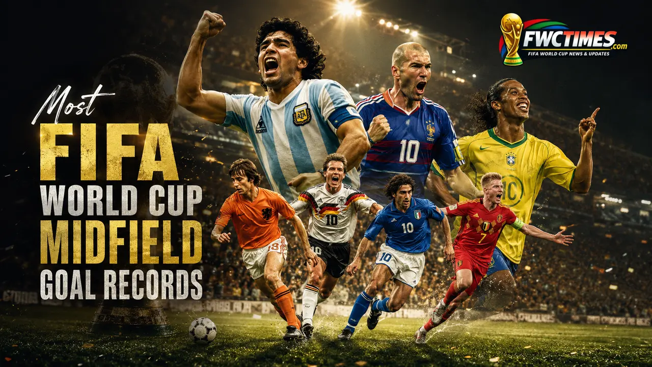 Legendary midfielders celebrating goals in FIFA World Cup history
