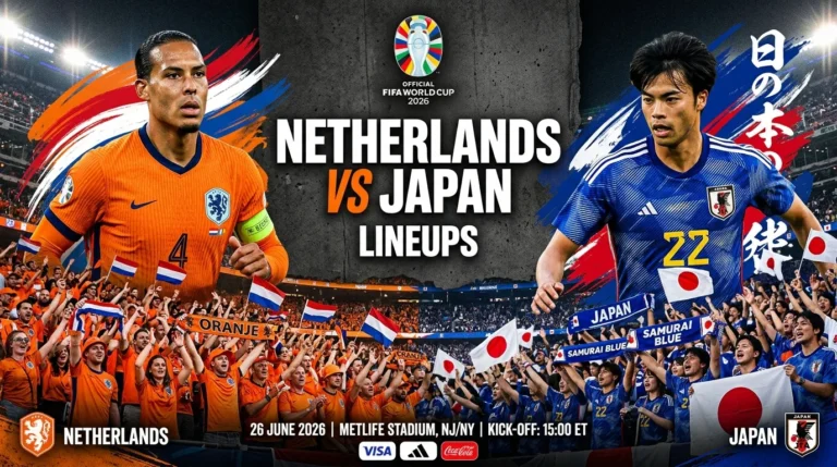 Netherlands vs Japan lineups with starting 11, bench players, and tactical formations preview before the big match—see full team details now.