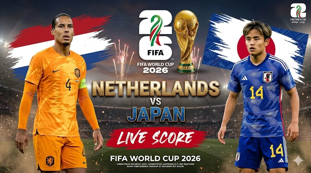 Netherlands vs Japan Live Score update showing intense match action, key moments, and real-time football highlights fans won’t want to miss.