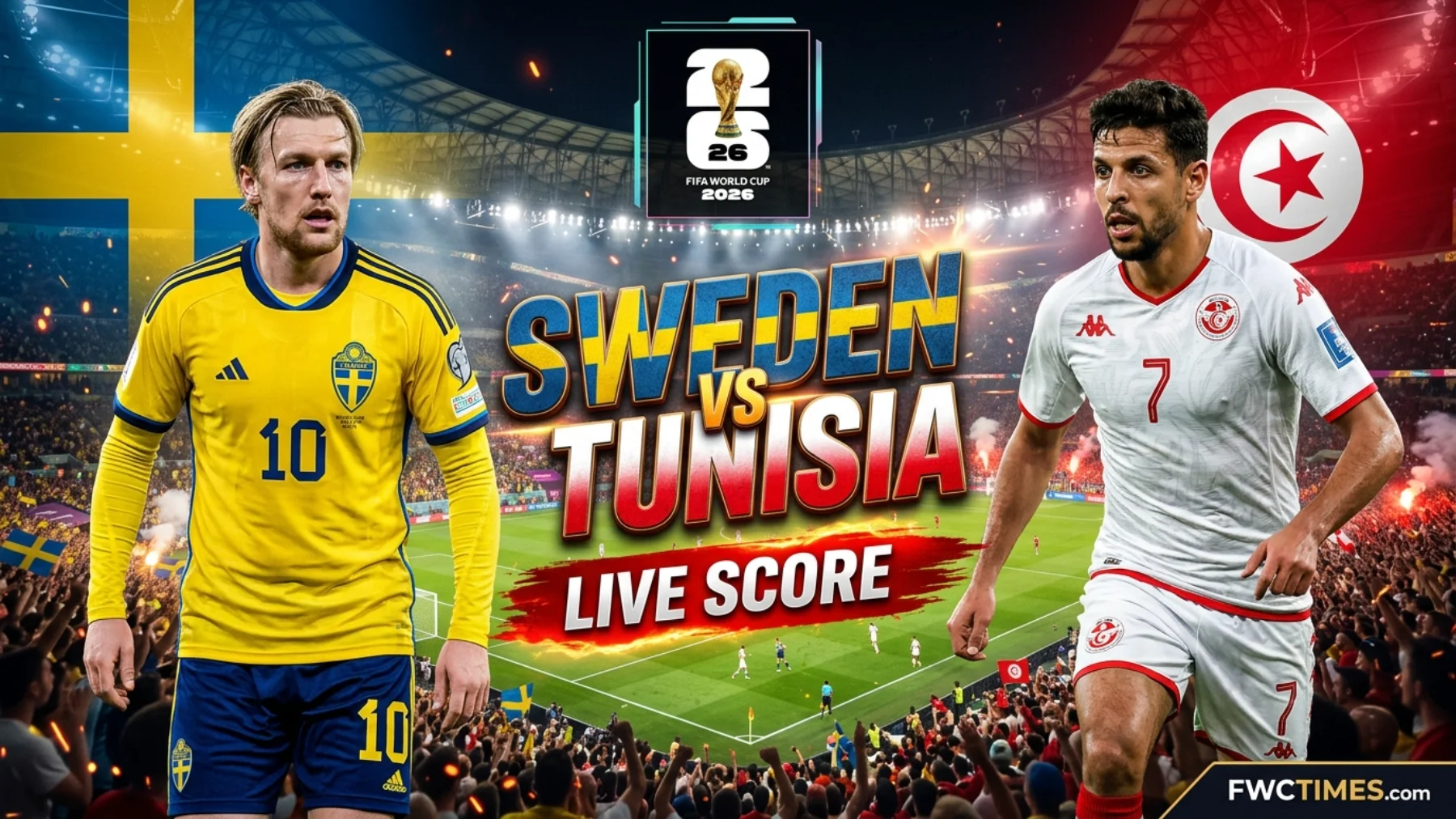 Sweden vs Tunisia Live Score update showing thrilling football action, key moments, and real-time match highlights fans won’t want to miss.