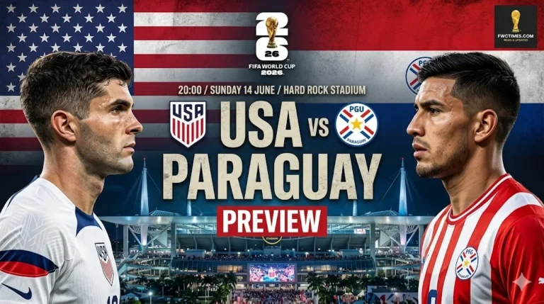 USA vs Paraguay preview image showing predicted lineups, recent form, head-to-head stats, and key match info before the big international clash.