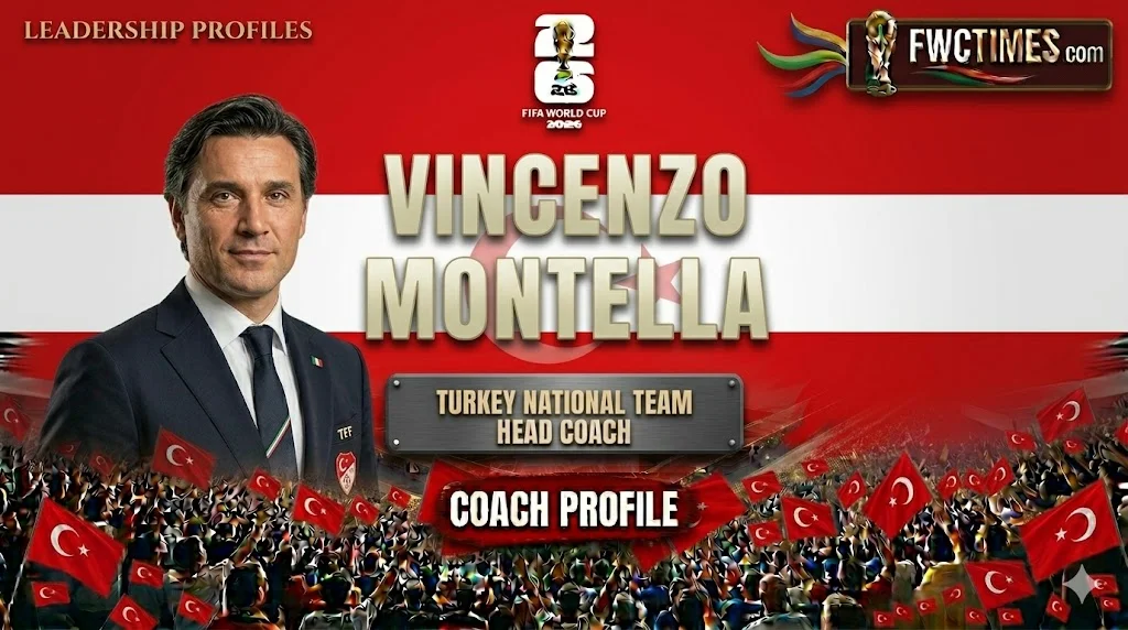 Vincenzo Montella leading Türkiye training session as national team coach, featuring tactics, leadership, and career profile highlights.