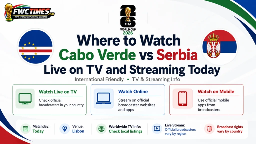 Where to Watch Cabo Verde vs Serbia Live on TV and Streaming Today