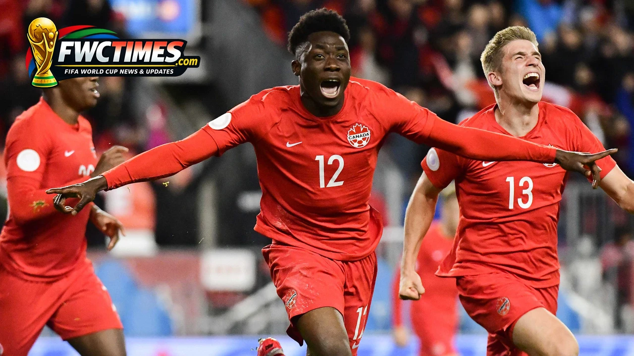 Alphonso Davies during a match for Canada