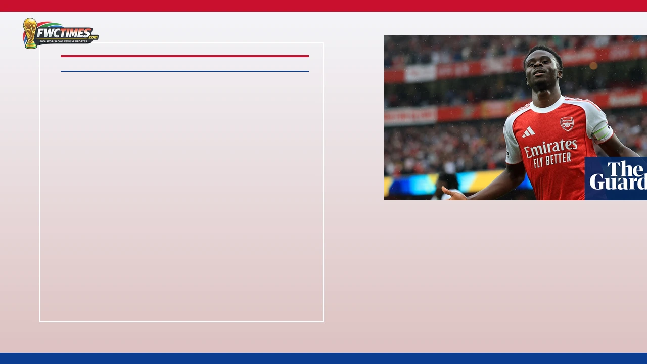 Bukayo Saka celebrates after scoring for Arsenal during the 2025-26 season