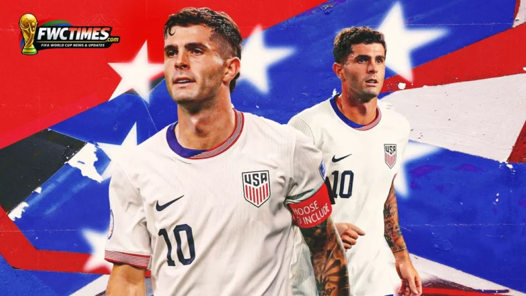 Christian Pulisic in USMNT kit during a 2026 World Cup preparation match