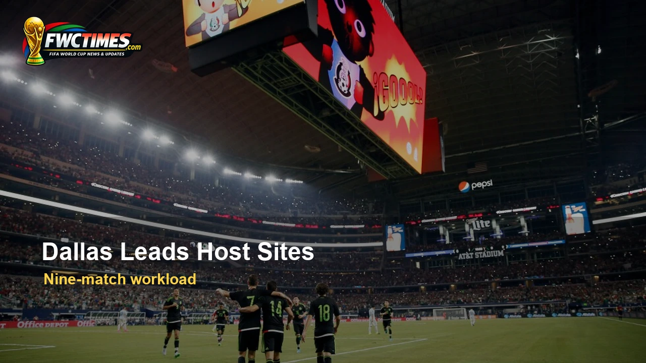 Dallas World Cup 2026 match count leads all host cities