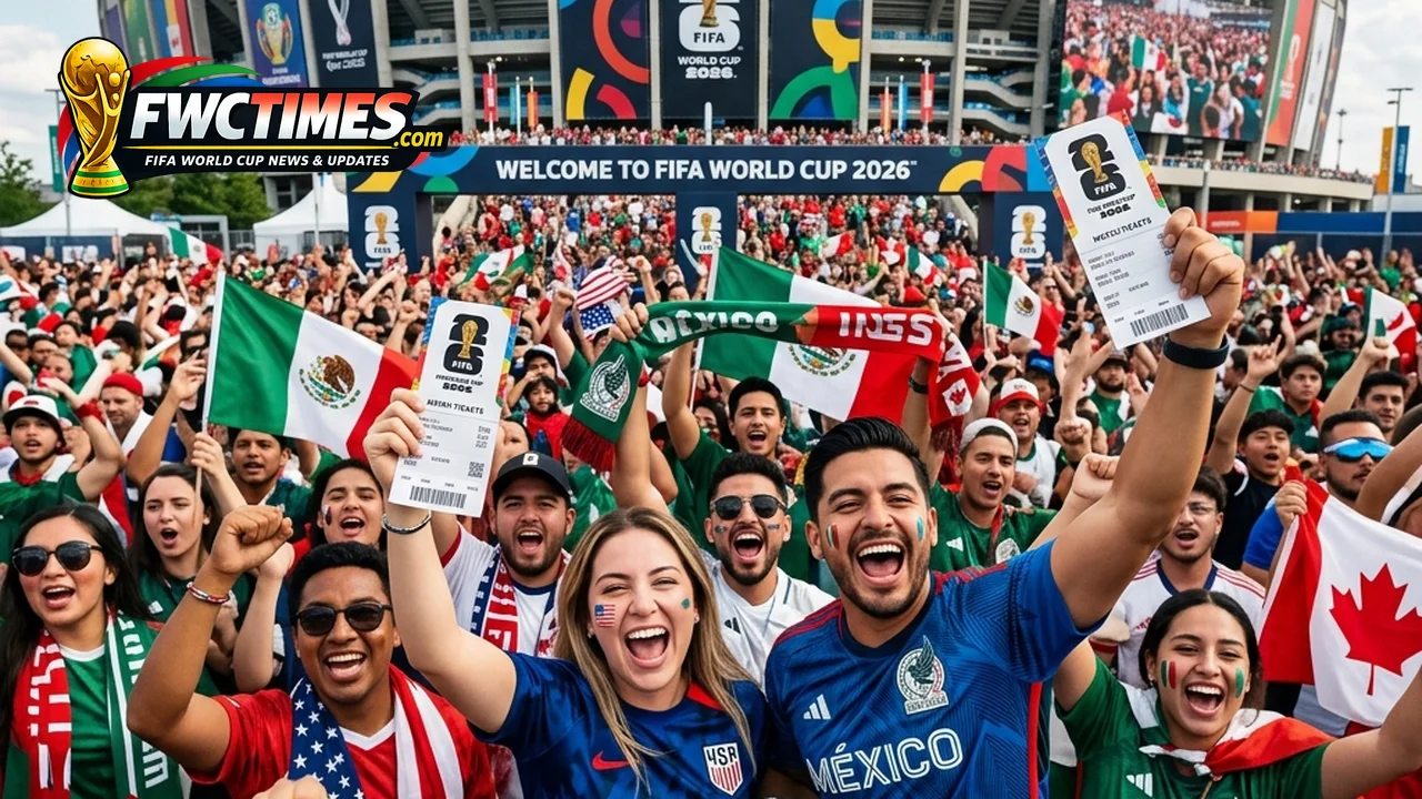 FIFA World Cup 2026 last minute ticket sales fans celebrating outside stadium