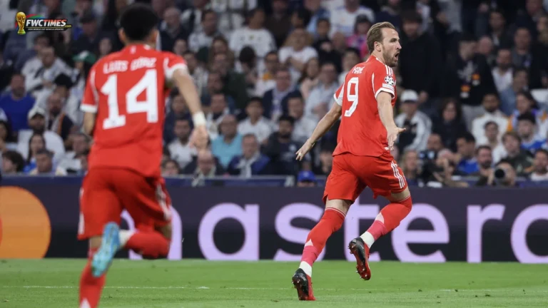 Harry Kane during Bayern Munich training before a Champions League match