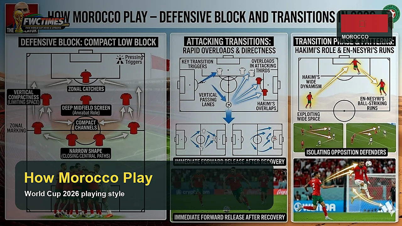 How Morocco Play - Defensive Block and Transitions in 2026