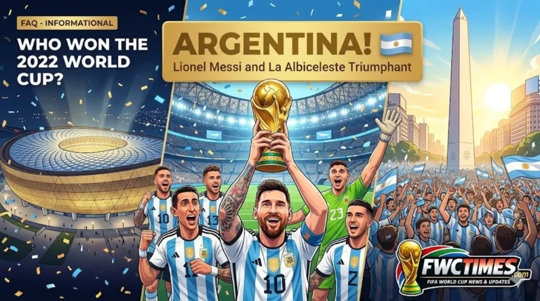 Argentina players celebrating after winning the 2022 World Cup final