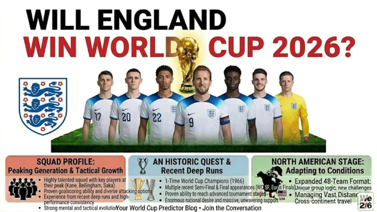 England World Cup 2026 chances and prediction