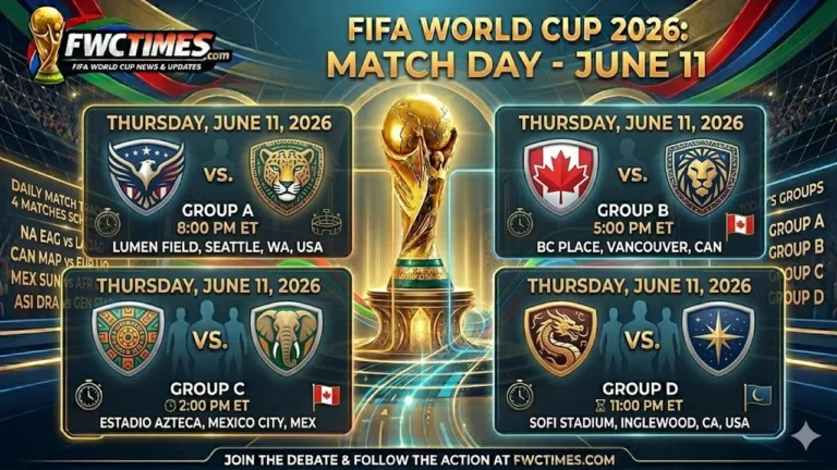 World Cup 2026 June 11 opening day matches