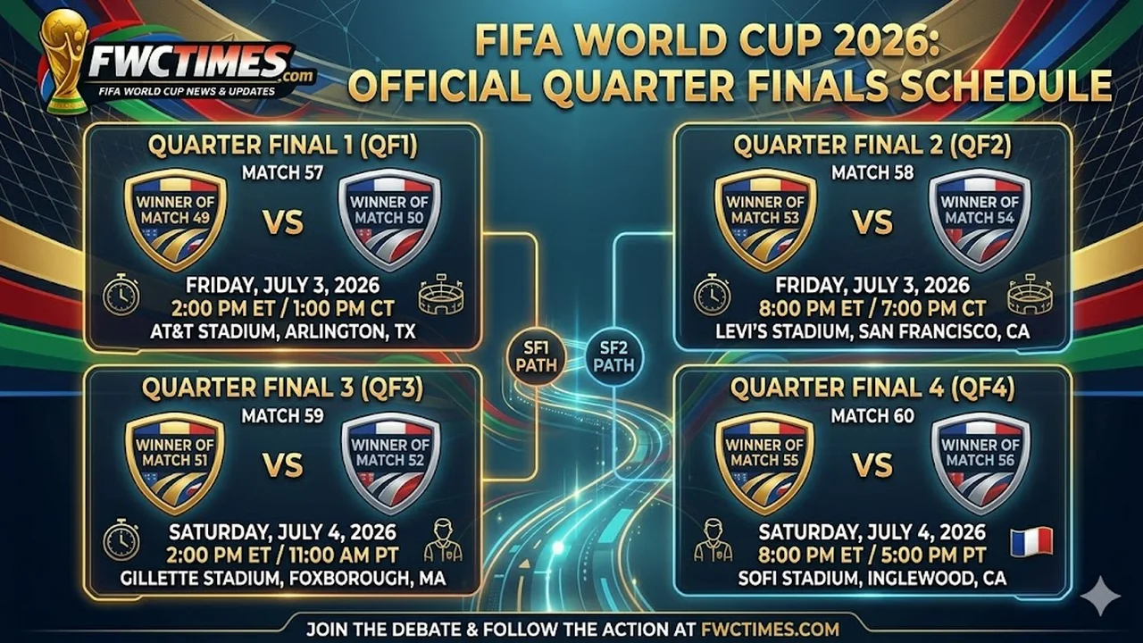 World Cup 2026 quarter finals schedule and predictions