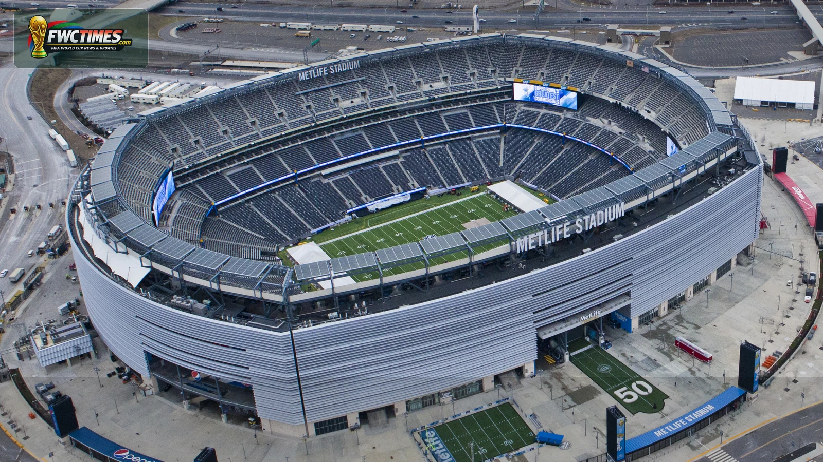 Real MetLife Stadium aerial photo for World Cup 2026 wallpaper