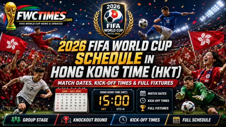2026 FIFA World Cup schedule in Hong Kong Time HKT with match dates, kickoff times, group stage, knockout round, and full fixtures.
