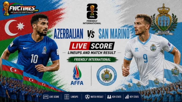 Azerbaijan vs San Marino live score, lineups, and match result updates for Friendly International fans following every key moment.