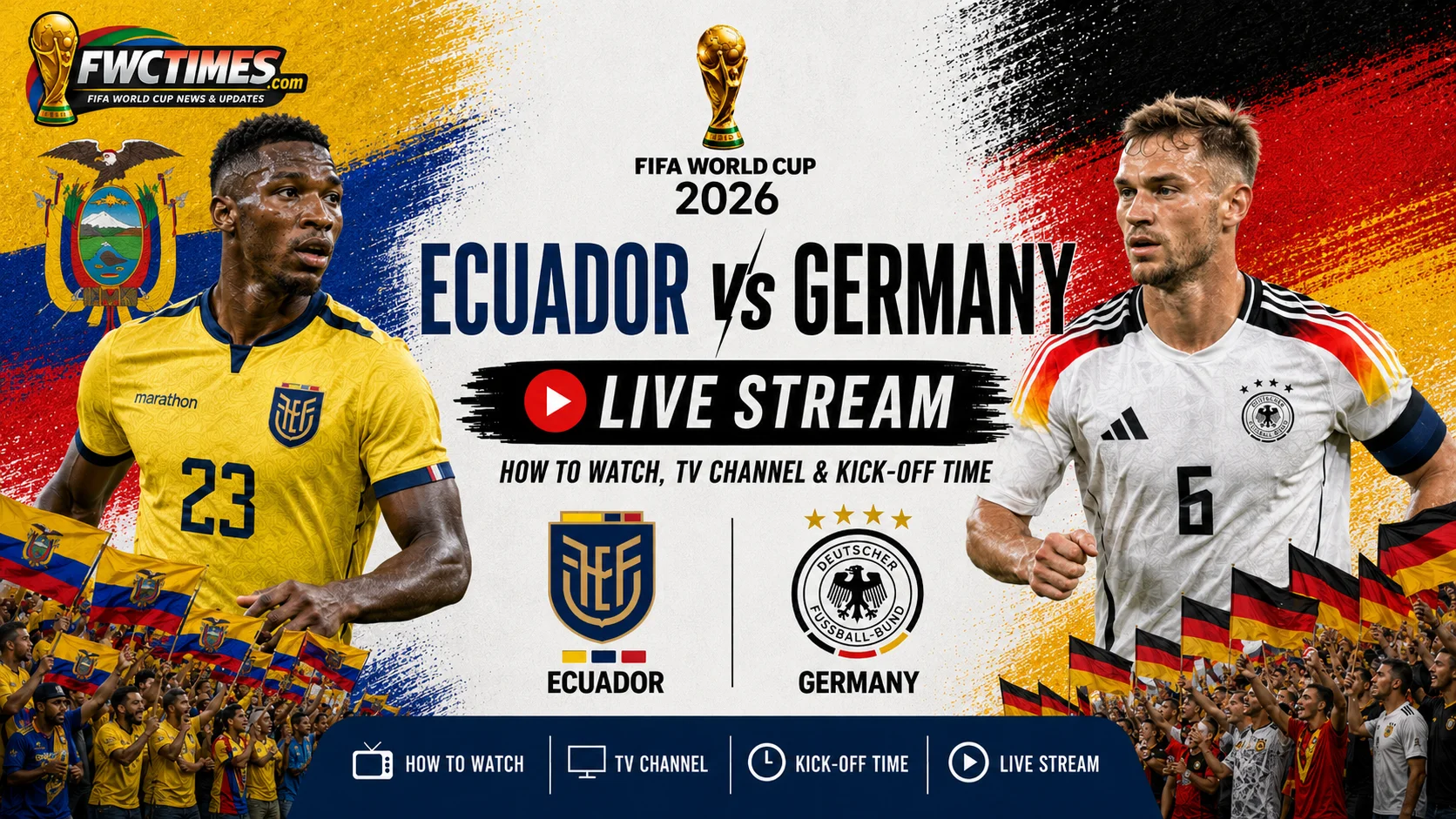 Ecuador vs Germany Live Stream – How to Watch, TV Channel & Kick-off Time
