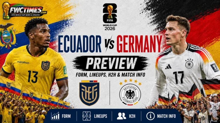 Ecuador vs Germany preview with team form, predicted lineups, H2H record, key stats, and complete match info for World Cup fans.