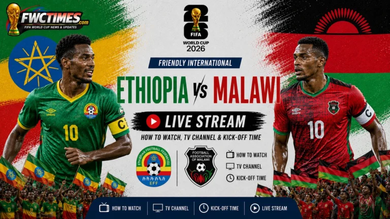 Ethiopia vs Malawi live stream guide with TV channel, kick-off time, and how to watch Friendly International action online.