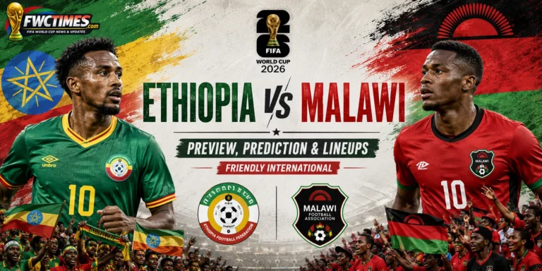 Ethiopia vs Malawi Preview, Prediction & Lineups Friendly International match graphic featuring both teams, key players, predicted XIs, and match insights.