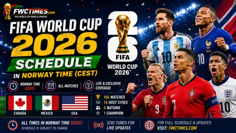 FIFA World Cup 2026 schedule in Norway time CEST with fixtures, dates, and kick-off times—click to plan every match.