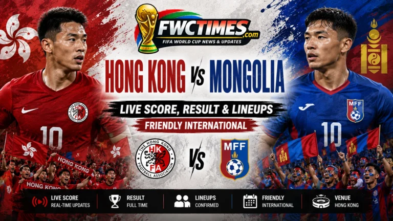 **Alt Text (≤155 characters):** Hong Kong vs Mongolia Live Score, Result & Lineups Friendly International graphic featuring both teams, live match updates, results, and starting lineups.