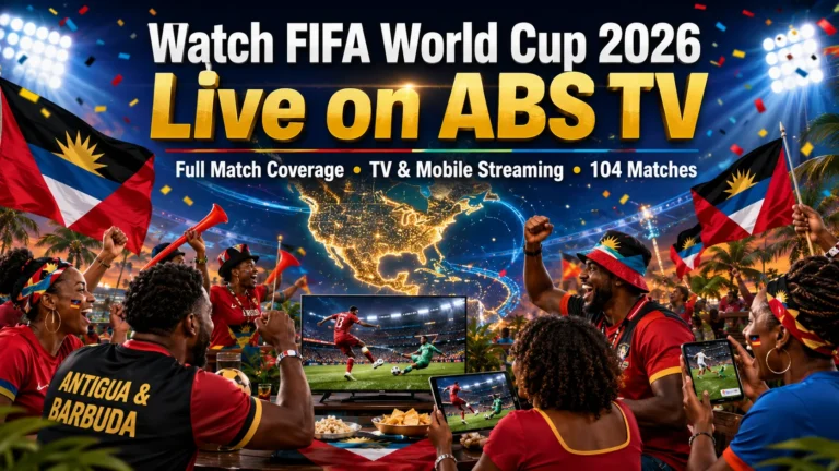 Watch FIFA World Cup 2026 live on ABS TV with Caribbean fans, TV coverage, mobile streaming, and live match action.