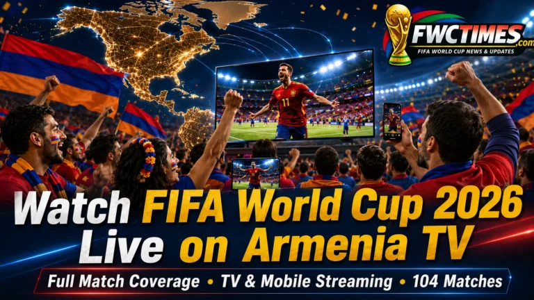 Armenian fans watch FIFA World Cup 2026 live on Armenia TV with TV coverage, mobile streaming, and match action.