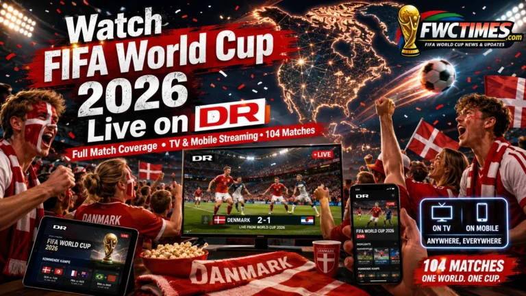 Danish fans watch FIFA World Cup 2026 live on DR with TV coverage, mobile streaming, and complete match action.