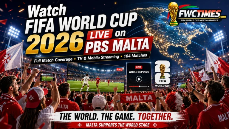 Maltese fans watch FIFA World Cup 2026 live on PBS Malta with TV coverage, mobile streaming, and match action.