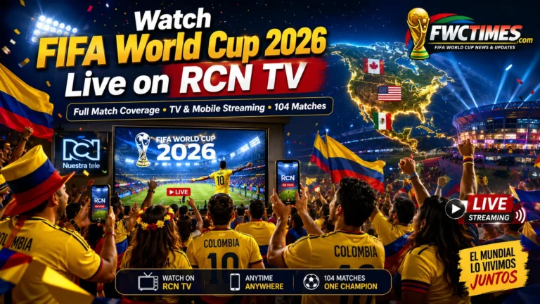Colombian fans watch FIFA World Cup 2026 live on RCN TV with TV coverage, mobile streaming, and match-day excitement.