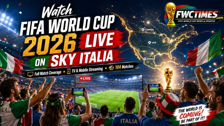 Italian fans watch FIFA World Cup 2026 live on Sky Italia with TV coverage, mobile streaming, and match excitement.