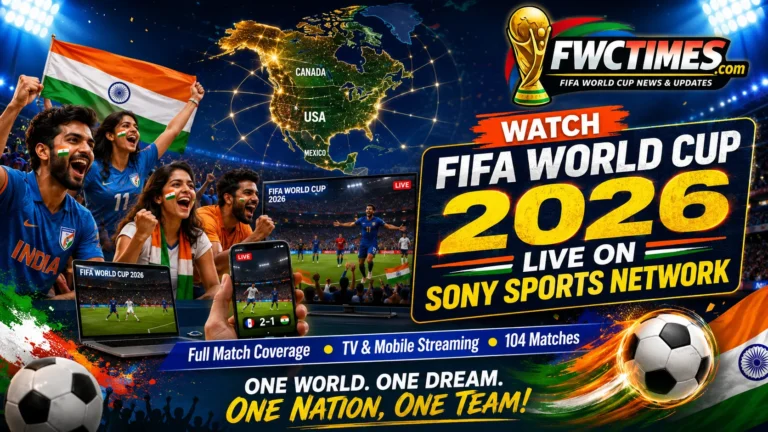 Indian fans watch FIFA World Cup 2026 live on Sony Sports Network with TV coverage, mobile streaming, and match action.