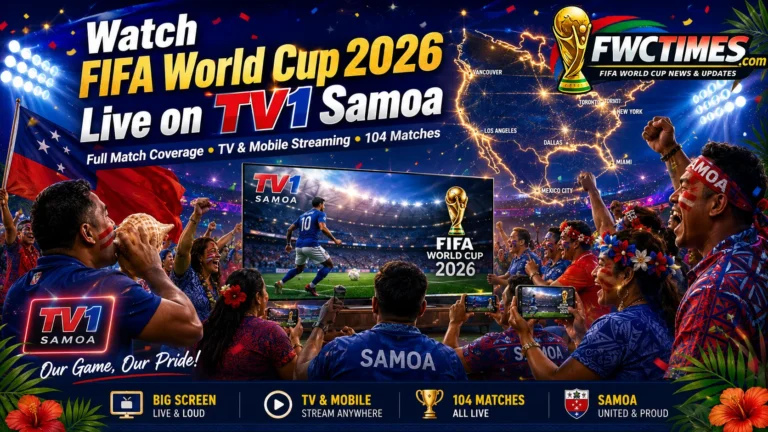 Samoan fans watch FIFA World Cup 2026 live on TV1 Samoa with TV coverage, mobile streaming, and match excitement.
