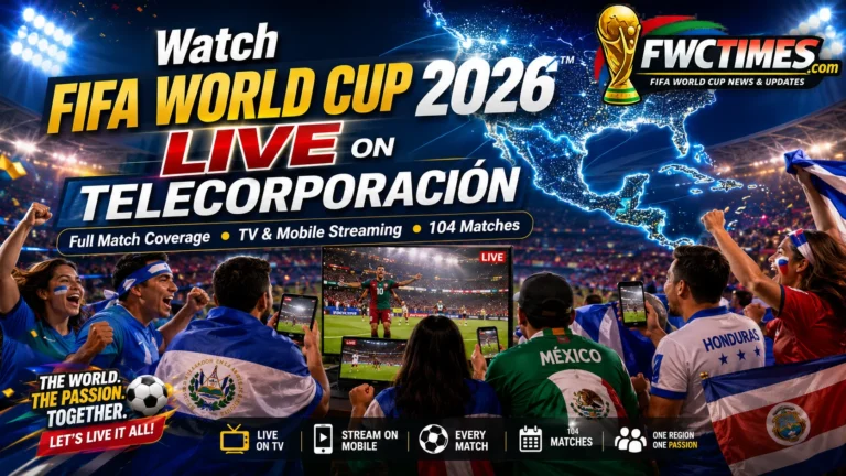 Watch FIFA World Cup 2026 live on Telecorporación with TV coverage, mobile streaming, and full match excitement.