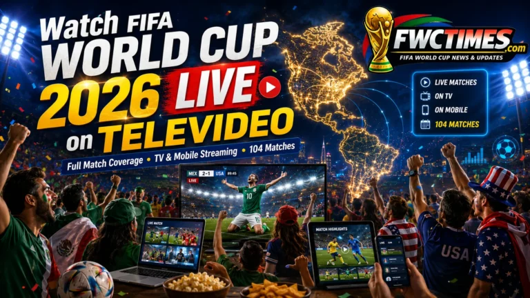 Watch FIFA World Cup 2026 live on Televideo with TV coverage, mobile streaming, football fans, and full match action.