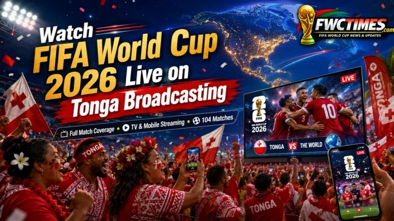 Tongan fans watch FIFA World Cup 2026 live on Tonga Broadcasting with TV coverage, mobile streaming, and match action.