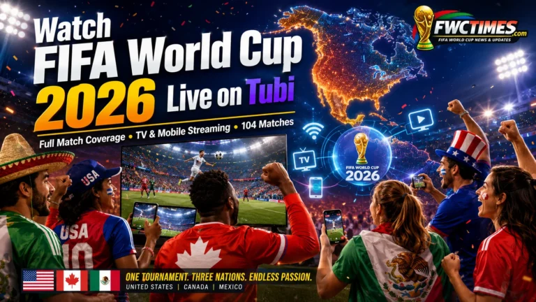 Watch FIFA World Cup 2026 live on Tubi with TV and mobile streaming, North American fans, and complete match coverage.