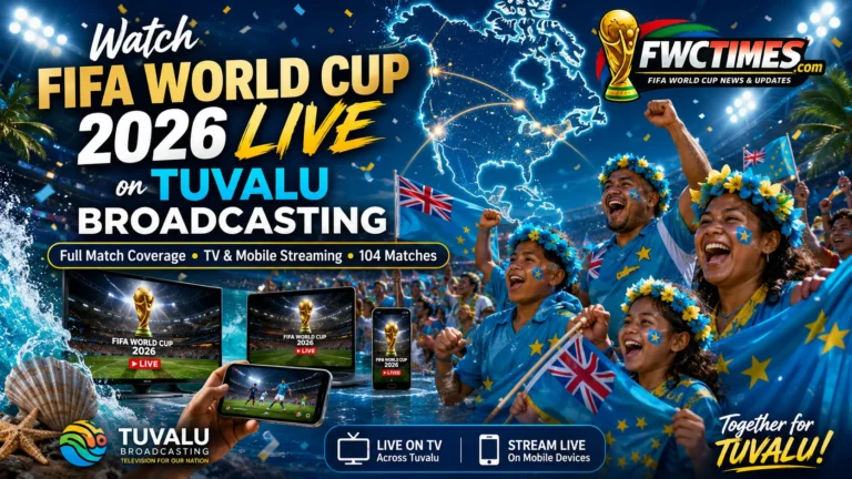 Tuvalu fans watch FIFA World Cup 2026 live on Tuvalu Broadcasting with TV coverage, mobile streaming, and match action.