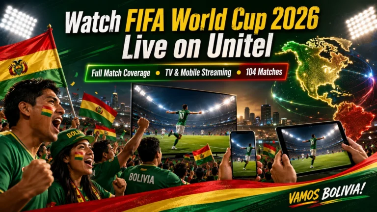 Bolivian fans watch FIFA World Cup 2026 live on Unitel with TV coverage, mobile streaming, and match highlights.