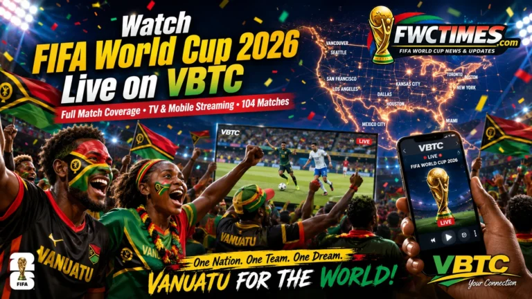 Vanuatu fans watch FIFA World Cup 2026 live on VBTC with TV coverage, mobile streaming, and full match action.