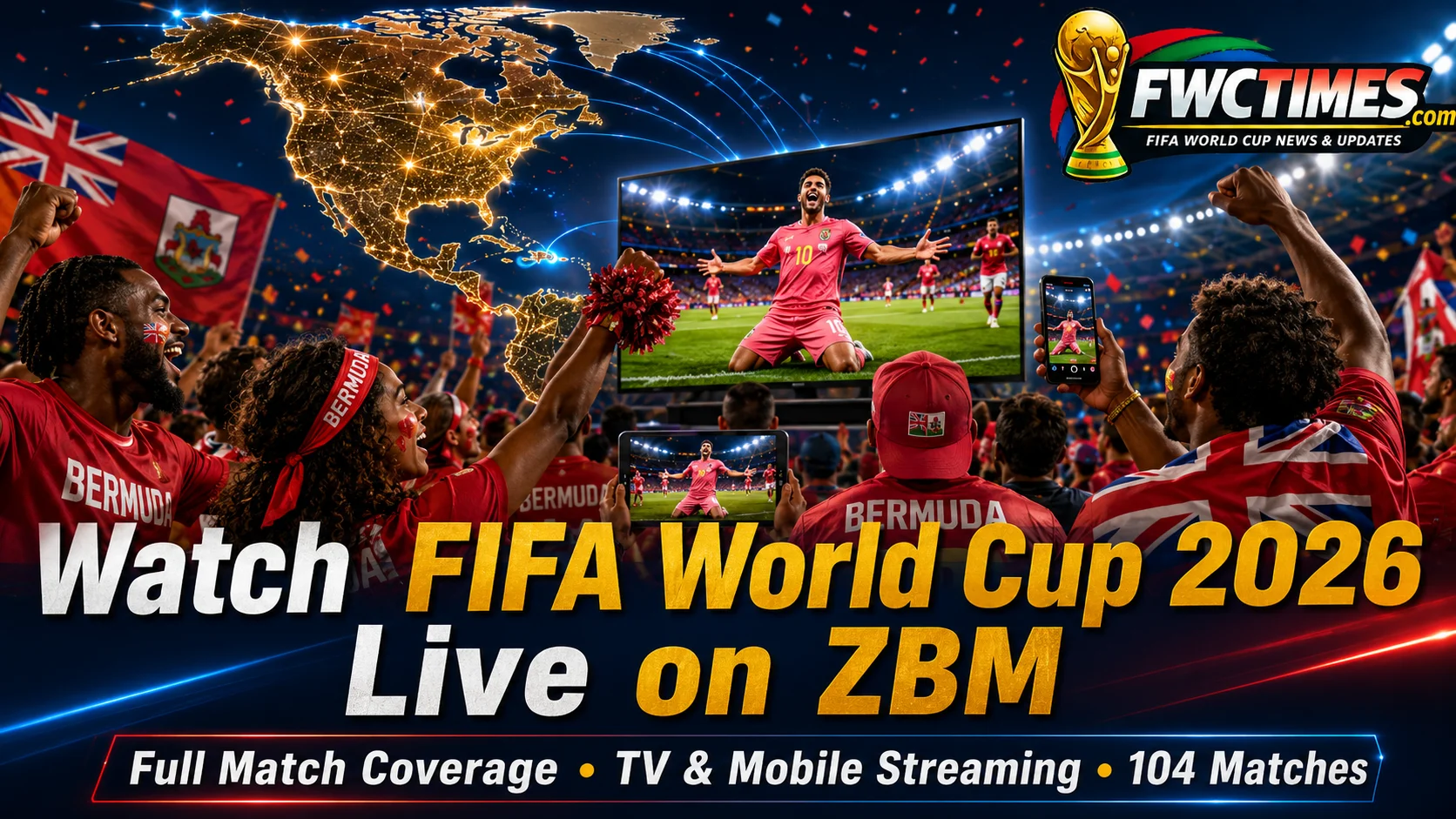 Bermudian fans watch FIFA World Cup 2026 live on ZBM with TV coverage, mobile streaming, and match excitement.