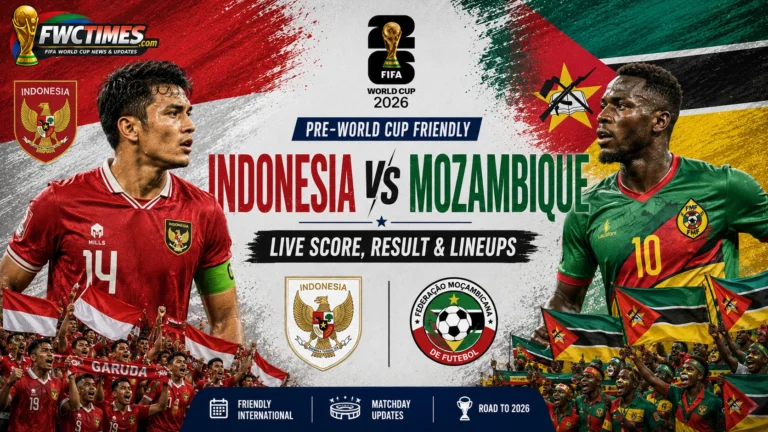 Indonesia vs Mozambique Live Score, Result & Lineups Pre-World Cup Friendly