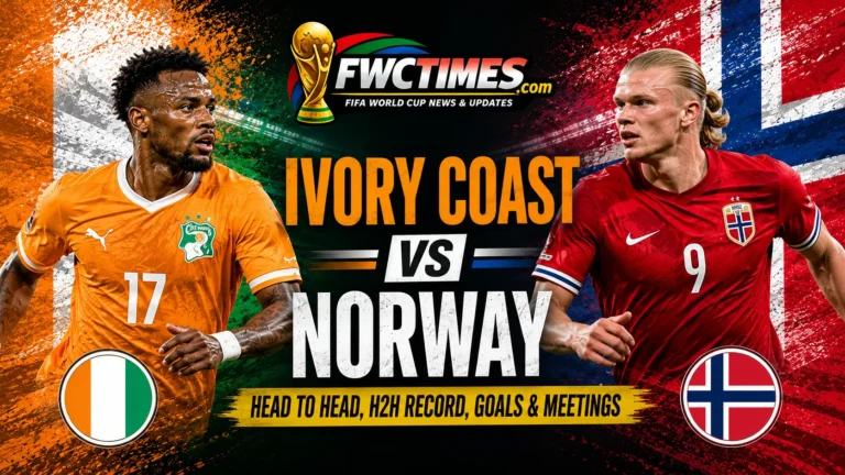 Ivory Coast vs Norway H2H graphic showing head-to-head record, past meetings and goals—click to explore the full match history.