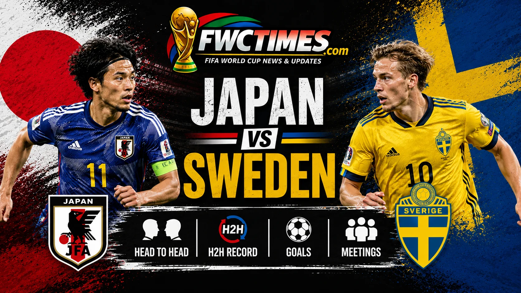 Japan vs Sweden Head to Head, H2H Record, Goals & Meetings