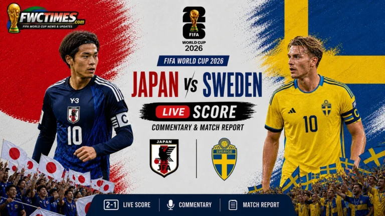 Japan vs Sweden Live Score - Commentary & Match Report