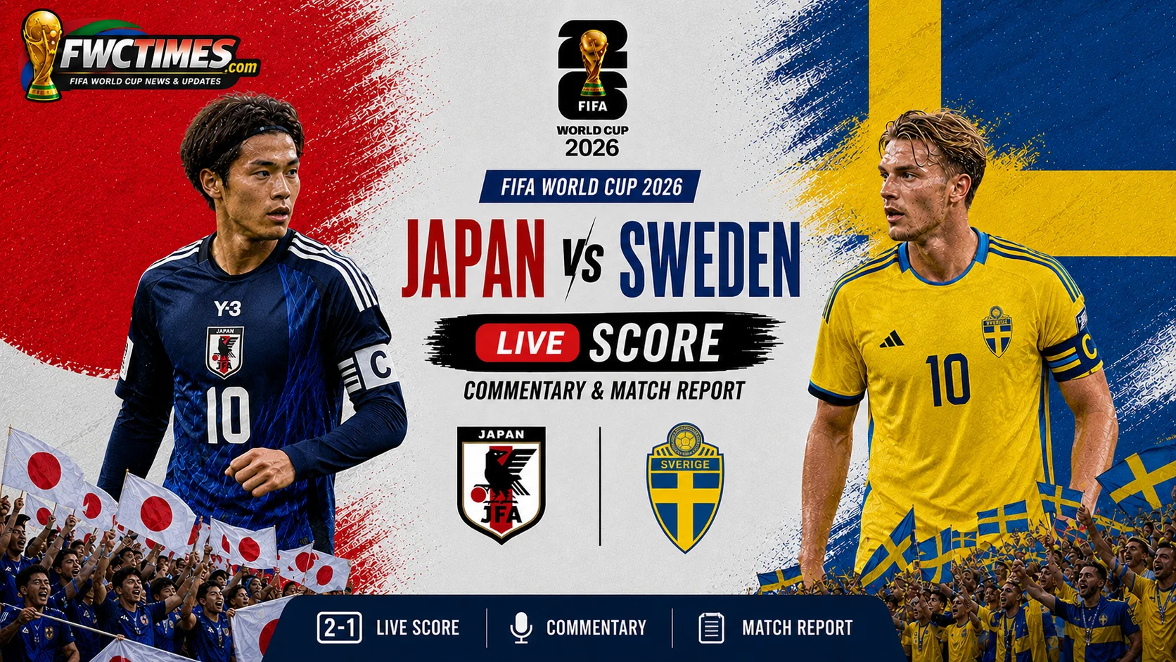 Japan vs Sweden Live Score - Commentary & Match Report