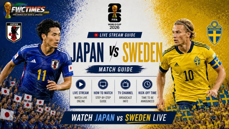 Japan vs Sweden live stream guide with TV channel details, kick-off time, match coverage, and how to watch info for football fans.
